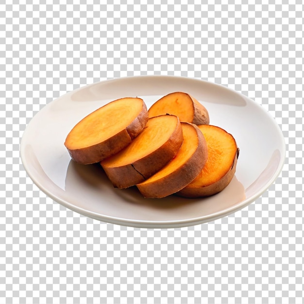 투명한 배경에 고립 된 접시에 달한 감자