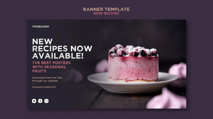 PSD sweet recipes banner template