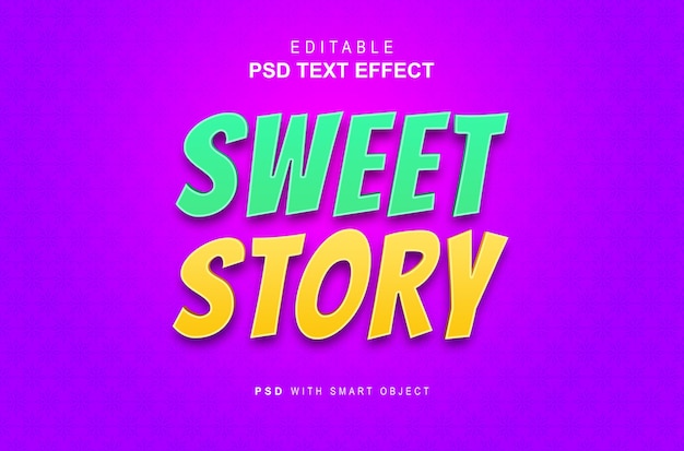 PSD sweet story text effect