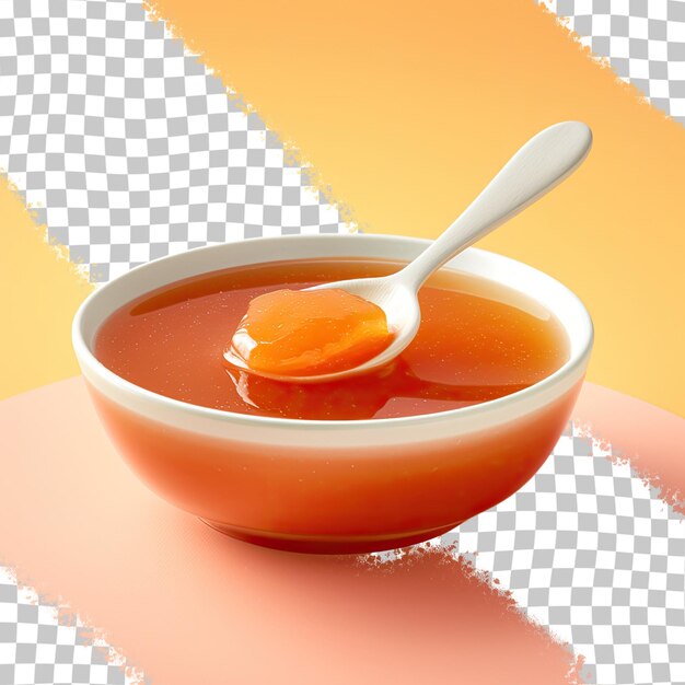 PSD sweet and tangy sauce in a wooden bowl