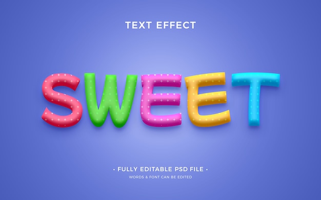 Sweet text effect design