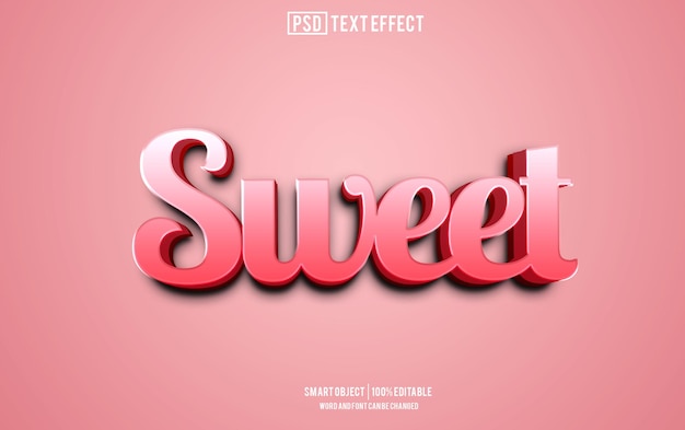 sweet text effect lettertype bewerkbare typografie 3d tekst