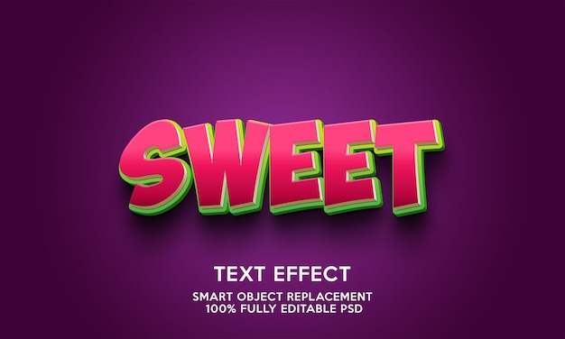 PSD sweet text effect template