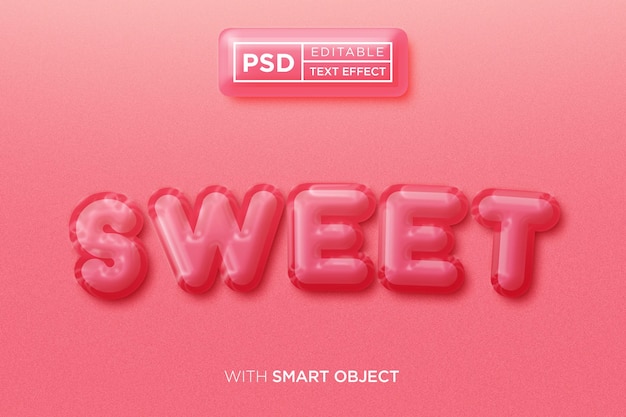 PSD sweet typography text effect slime text effect