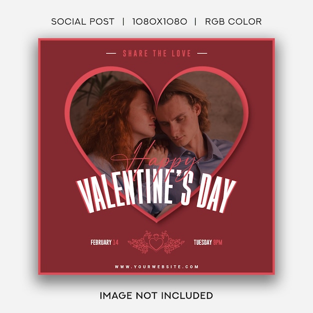 Sweet valentine's day social post template