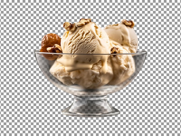 Sweet and Yummy hazelnut ice cream isolated on white background