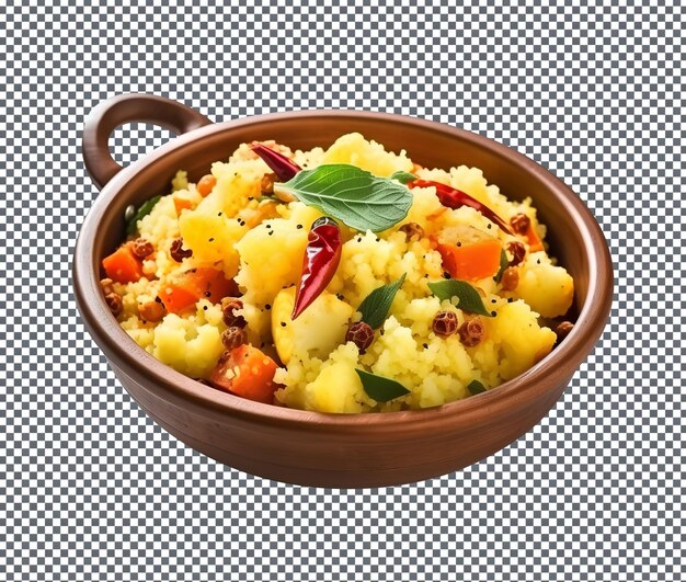 PSD sweet and yummy rava upma isolated on white background