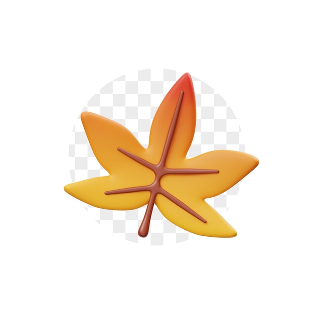 PSD sweetgum leaf 3d icon