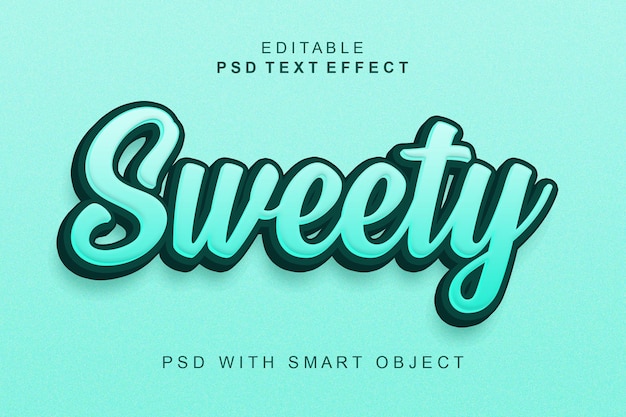 Sweety 3d text effect