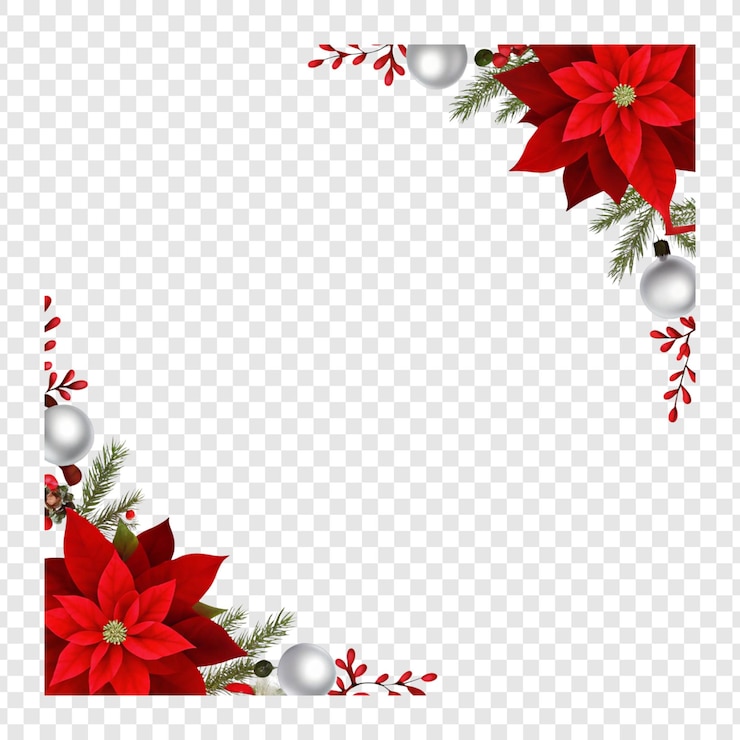 PSD świąteczna ramka poinsettia