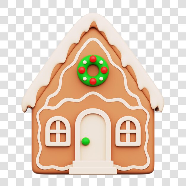 PSD Świąteczne ciasteczko gingerbread 3d icon izolowane przezroczyste tło