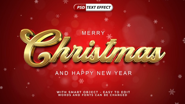 Świąteczny efekt edycji tekstu 3d