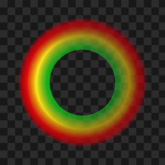Światła Gradient Ring Abstract Portal Energy Torus Czerwony Żółty Zielony Światło Izolowane PNG