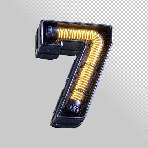 Światło neonowe numer 3d 7