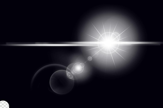 PSD Światło soczewki świecące efekt iskry światła wiązki laserowe poziome promienie światła piękne rozbłyski światła