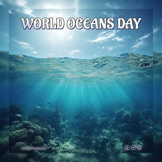 Światowy Dzień Oceanu Dla Postów I Banerów W Mediach Społecznościowych