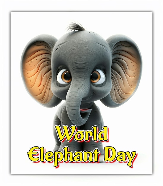 PSD Światowy dzień słońca światowy dzień dzikiej przyrody słodkie słonie świętują dzień słona za post w mediach społecznościowych
