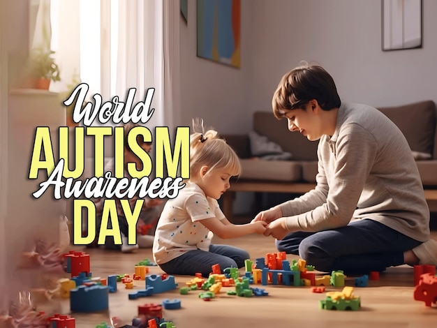 PSD Światowy dzień świadomości autyzmu - banner w mediach społecznościowych