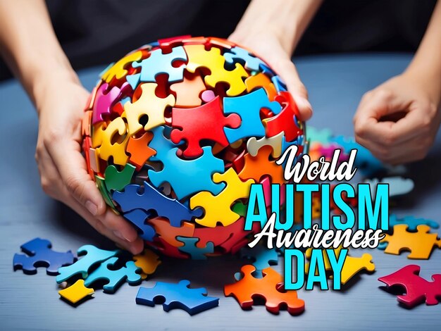 Światowy Dzień świadomości Autyzmu - Banner W Mediach Społecznościowych