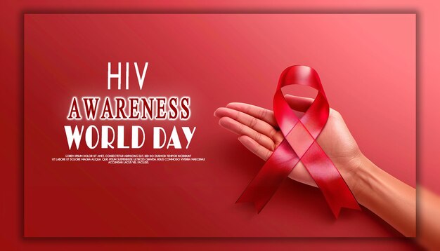 PSD Światowy dzień świadomości hiv poziomego tła lub szablonu projektu baneru