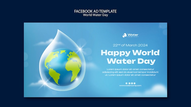 Światowy Dzień Wody Facebook szablon