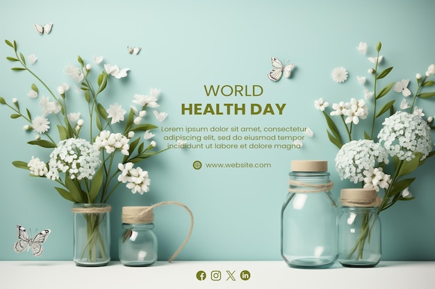 Światowy Dzień Zdrowia w minimalistycznej elegancji z białymi kwiatowymi akcentami