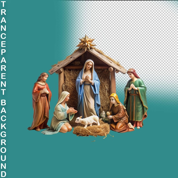 PSD Świątynia narodzin bożego syna jezus chrystusa dziewica maryja józef chrześcijanie boże narodzenie biblia cud święta rodzina na przezroczystym tle