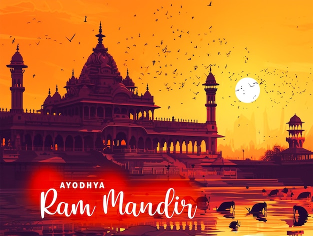 PSD Świątynia ram mandir w ayodhya miejsce urodzenia pana ramy