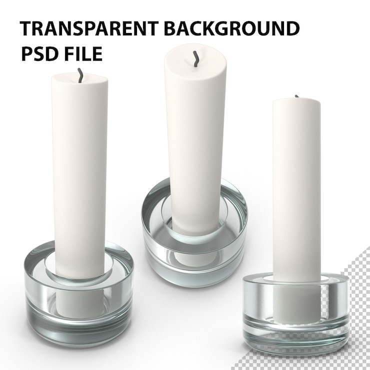 PSD świeca w szklanym uchwycie png