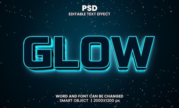 Świecące światło neonowe 3d Edytowalny Efekt Tekstowy Premium Psd Z Tłem