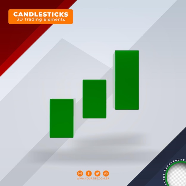 PSD Świece kupuj i sprzedawaj sygnały 3d elementy trendu handlu forex dla kompozycji