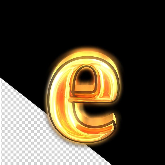 Świetliwy Złoty Symbol Litery E