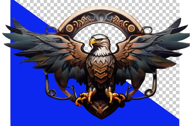 Świetna Tapeta Z Logo Lub Symbolem Cyfrowego Niebieskiego Orła Na Przezroczystym Tle
