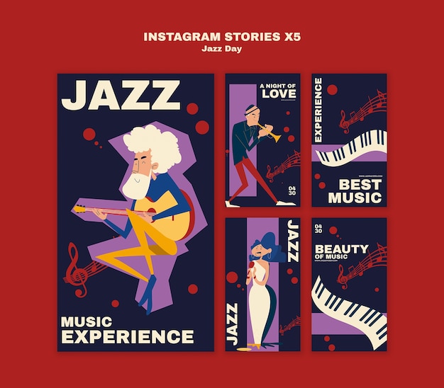 PSD Święto dnia jazzu na instagramie