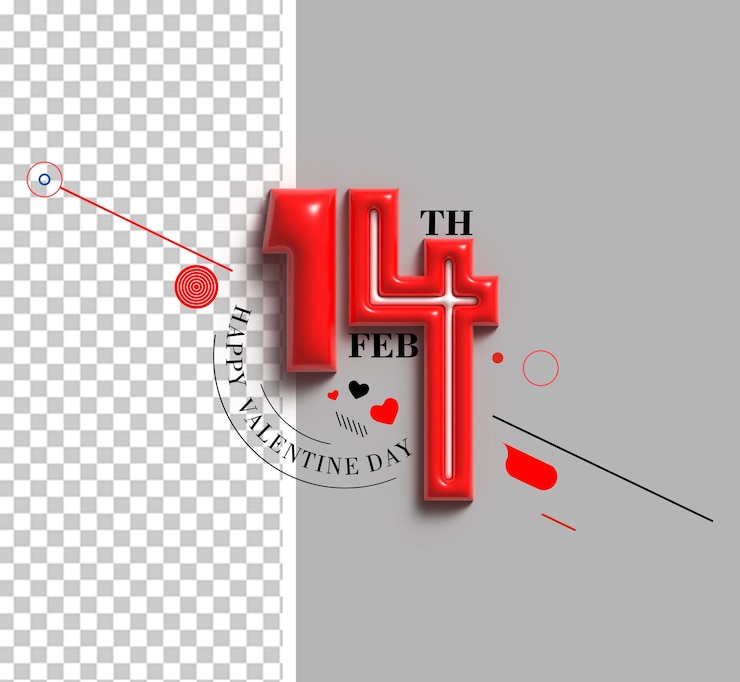 PSD święto walentynek 14 lutego przezroczyste ilustracje psd