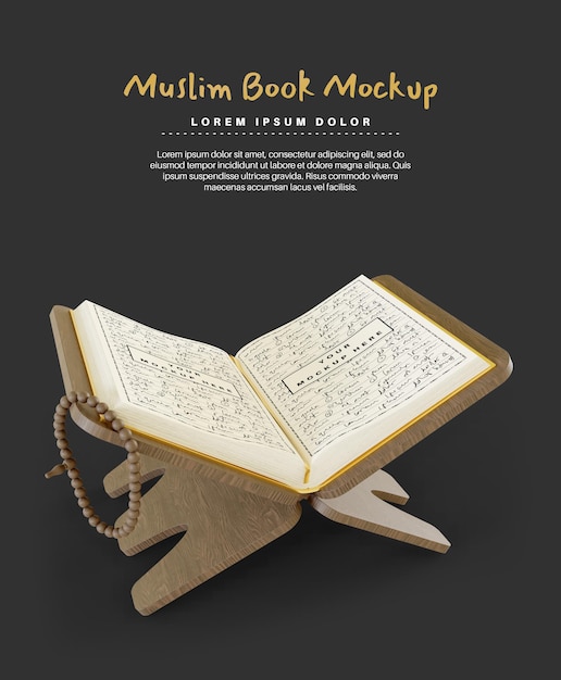 Święty Koran Dla Muzułmańskiej Księgi Ramadanu Makieta Renderowania 3d