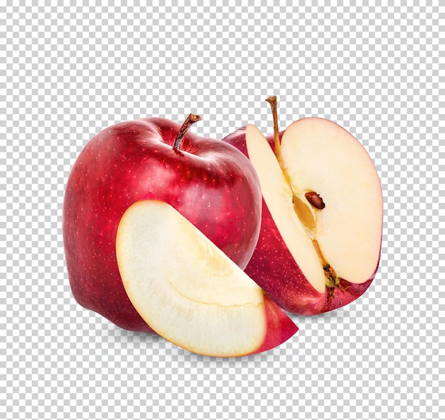 PSD Świeże czerwone jabłko na białym tle premium psd