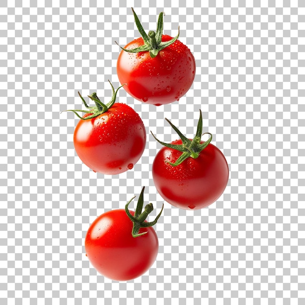 Świeże Dojrzałe Pomidory Spadające W Powietrzu Zdrowe I Organiczne żywność Ai Generowane Png Przejrzyste