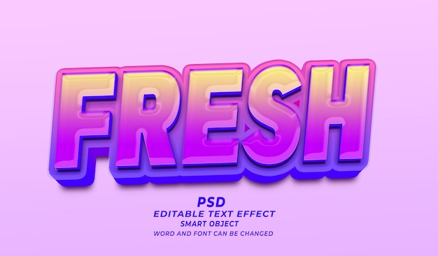 Świeże owoce 3d edytowalny efekt tekstowy szablon Photoshop