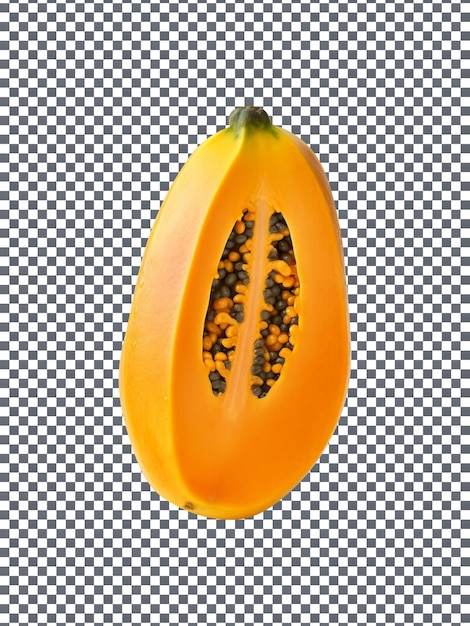 Świeże Pojedyncze Owoce Papaji Izolowane Na Przezroczystym Tle