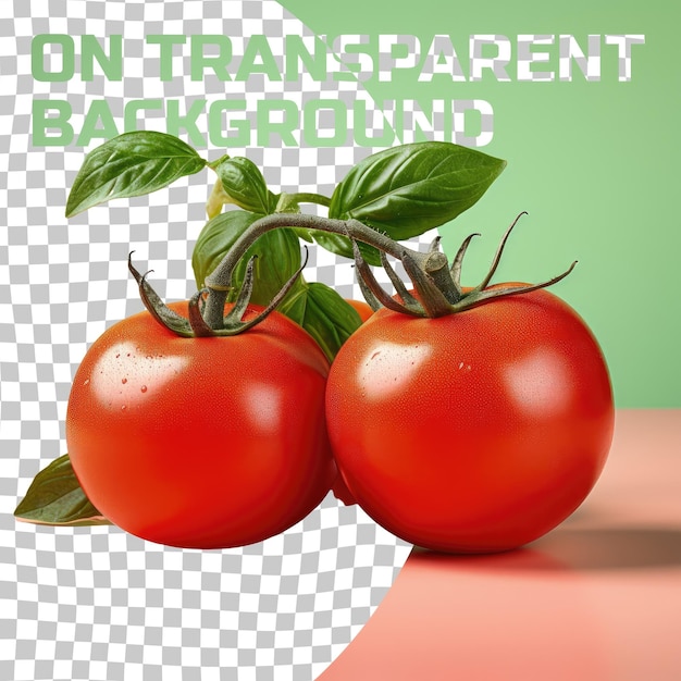 PSD Świeże surowe pomidory na przezroczystym tle są pyszne.