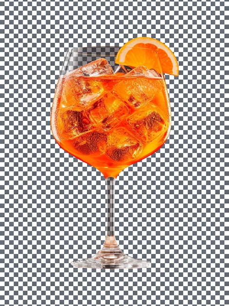 PSD Świeże szkło aperol spritz izolowane na przezroczystym tle