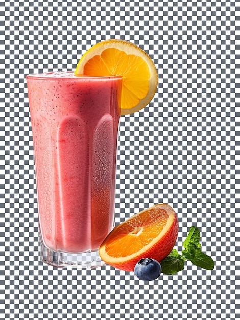 PSD Świeże szkło smoothie grejpfruta izolowane na przezroczystym tle