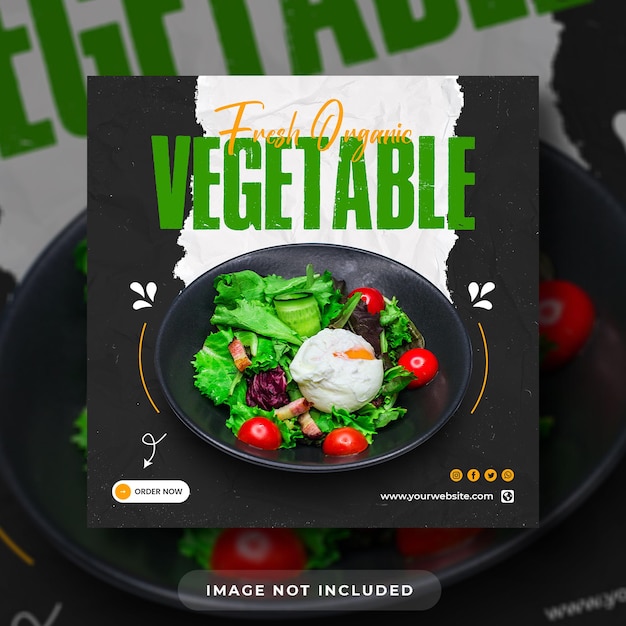 Świeże Warzywa Jedzenie Restauracja W Mediach Społecznościowych Post Baner Internetowy