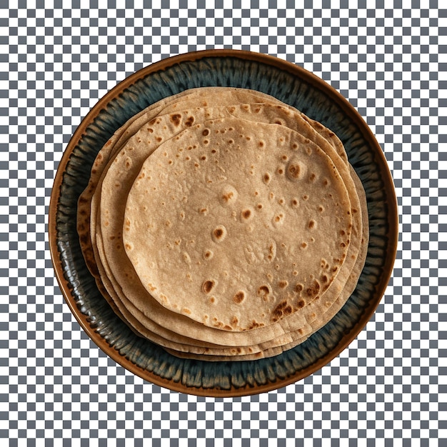 Świeże zrobione chleby chapati izolowane na przezroczystym tle