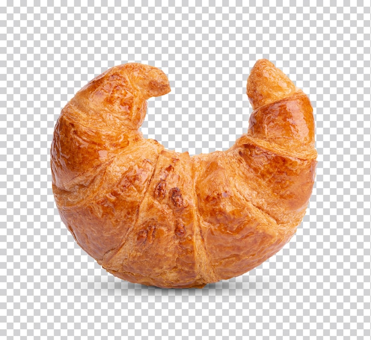 PSD świeżo upieczony rogalik na białym tle
