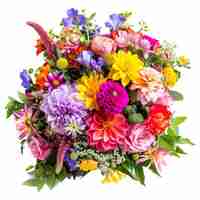 PSD Świeży, bujny bukiet kolorowych kwiatów na prezent