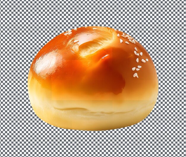 Świeży Custard Bun Lai Wong Bao Izolowany Na Przezroczystym Tle