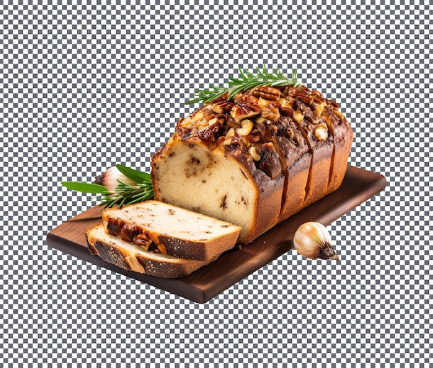 PSD Świeży i pyszny kasztanowy chleb izolowany na przezroczystym tle