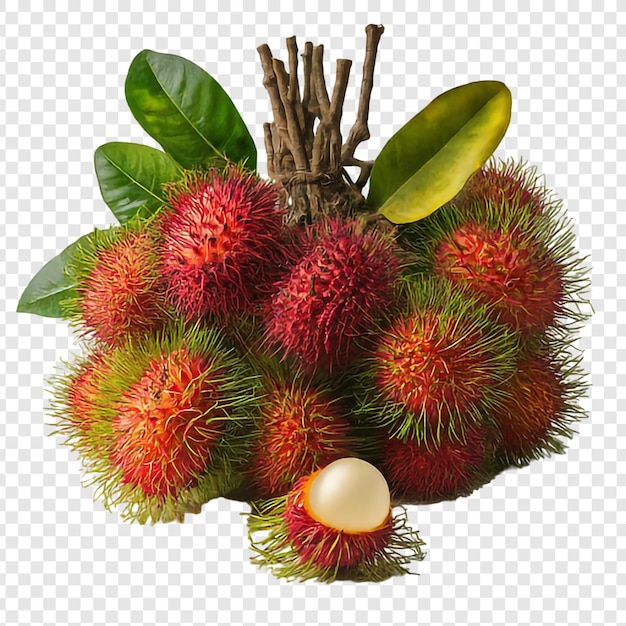 Świeży Organiczny Rambutan Png Izolowany Na Przezroczystym Tle Premium Psd